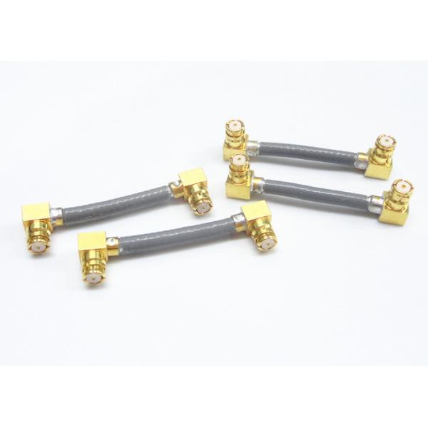 Custom Female Right Angle Coaxial Connector SMP Microwave Cables Assembly Diameter=0.5mm