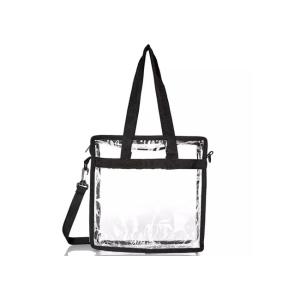 China Transparent Shoulder Reusable Shopping Bags PVC Waterproof Recycled on sale
