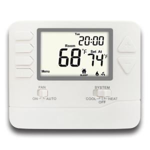 Riseem 2 Heat / 2 Cool 24V HVAC Programmable Room Thermostat For Heating And