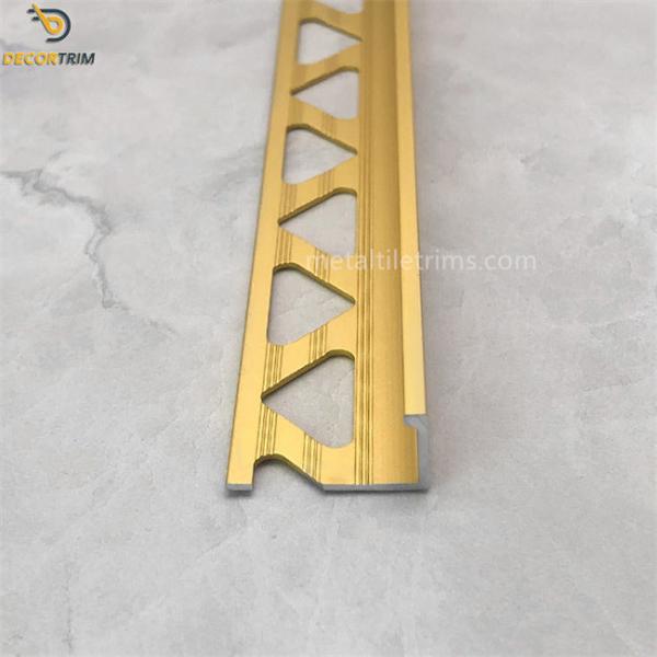 Quality Tile Corner Trim Aluminum Gold Metal Tile Trims Customized Anodizing wholesale