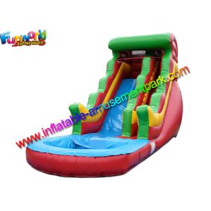 Big Rainbow Wave Backyard Inflatable Water Slides With Splash Pool