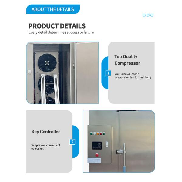 Energy Saving - 45 Degrees Cryogenic Blast Chiller For Fish And Chicken 800KG