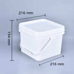 8L Thickened White Transparent Large Square Plastic Bucket Container With Lids
