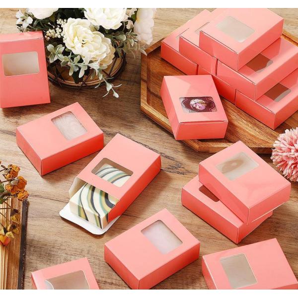 Quality Eco Friendly Kraft Gift Box With Clear Window For Bath Soap Candy Or Cookies wholesale