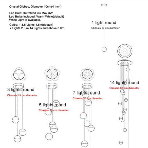 Led Glass Decorative Chandelier Lighting Fixture Hanging Lamp