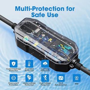 Max 32A Mono Faza 7 4kW Home Evse Portable Ev Charger Type 2 Iec