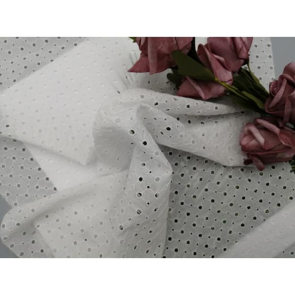 Sakura Cherry Blossom Thread White Embroidered Eyelet Fabric