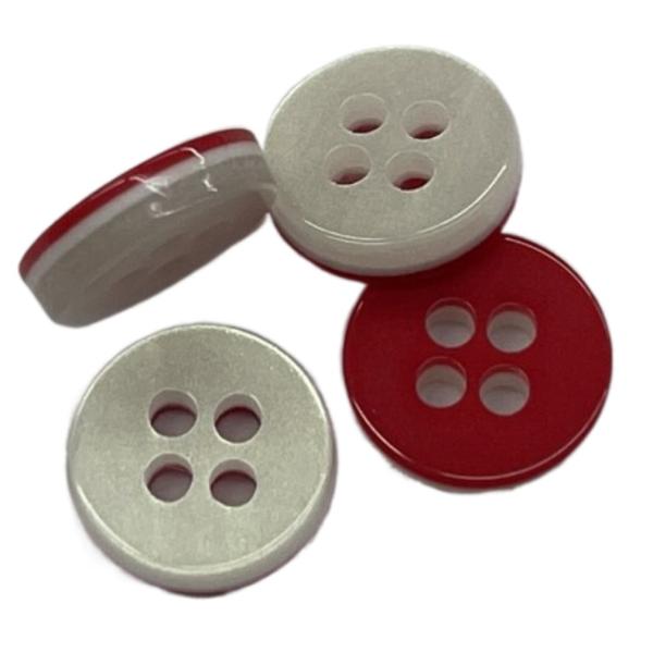 Plastic Three Layers 4 Hole Shirt Buttons Double Flat Four Hole In 16L For