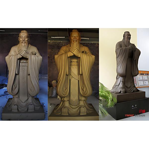 Technique Casting Confucius Bronze Sculpture for Campus Sculpture Hall's Customization
