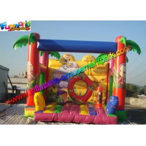Full Printing Zoo Bouncy Jumping Castles , Moonwalk Bouncer With PVC tarpaulin