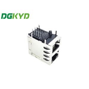 DGKYD21Q418DF5A2D2057 Metal Shielded Cat6a Rj45 Connector 2x1 Stacked