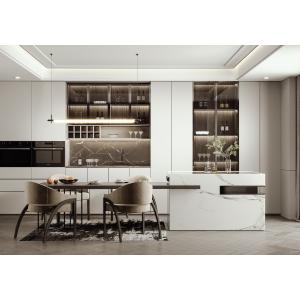 China Custom Kitchen Storage Cupboard Cabinets  with Quartz Stone Countertop on sale