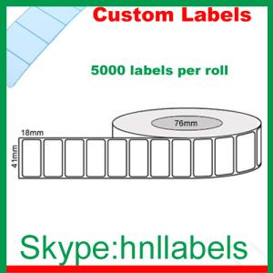 China Thermal Transfer Labels 41mmX18mm/1 Plain Transfer Roll Removable, 5,000Lpr, 76mm core on sale