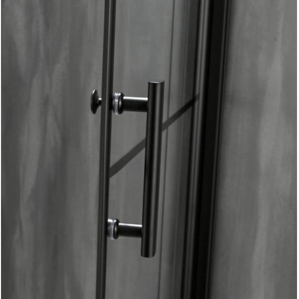 Stylish Square Shower Enclosures With Printing Glass And Black Frame