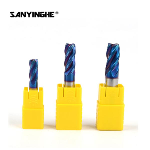 Quality HRC65 Corner Radius Solid Carbide End Mills 4 Flutes Nano Coating Milling Cutting Tools wholesale