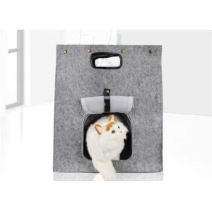 Mechanical Wash EN71 Felt Cat Bag With Side Zipper Flap