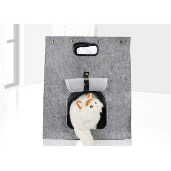 Quality Mechanical Wash EN71 Felt Cat Bag With Side Zipper Flap wholesale