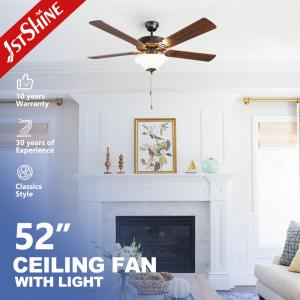 China Retro Ceiling Fan Trending New 5 MDF Blades With Lights Traditional Pull Chain on sale