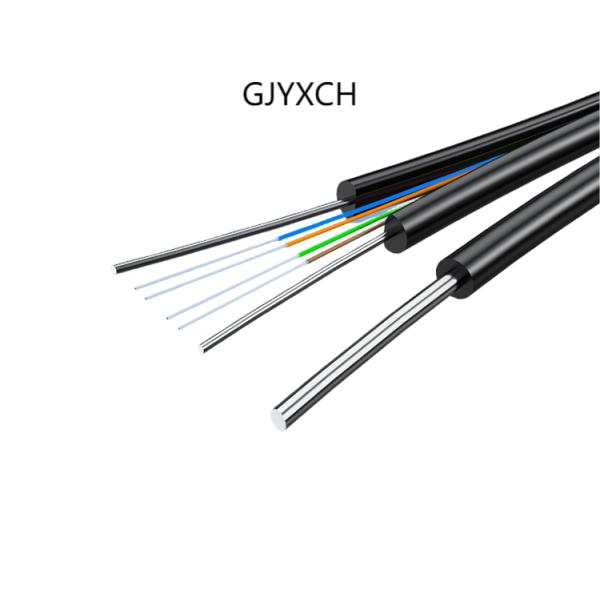 4 Core G657A1 Outdoor FTTH Drop Fiber Cable GJYXCH with 0.8mm Steel Wire