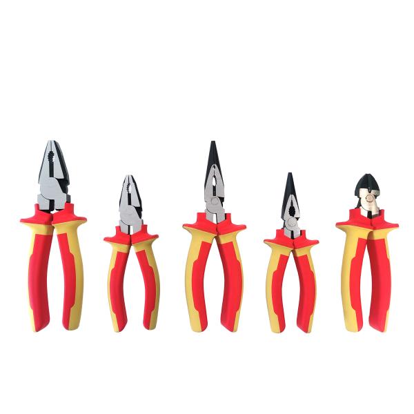 Quality VDE insulated handles hand tool set HRC 62 combination pliers side cutting pliers long nose pliers insolated tools Eccentric Labor-saving wholesale