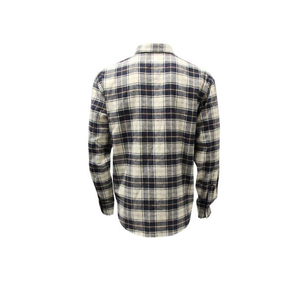 200GSM 100% Cotton Long Sleeve Checked Shirt Navy And Off White Color