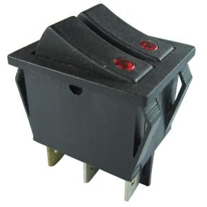 High Quality Double Rows Rocker Switch, 32*25mm, Green or Red lamp, 20A 250V.