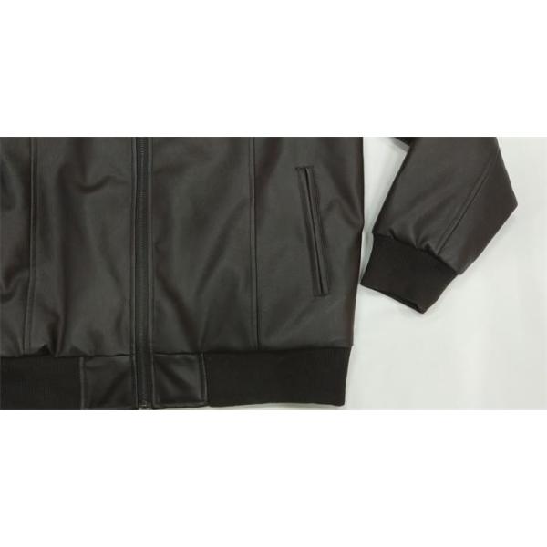 Men'S Cotton Padded Jacket Winter Faux Leather Pu Motorcycle