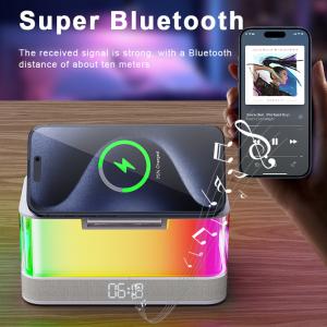 Qi-enabled Wireless Charger and Bluetooth Speaker with Colorful Lights