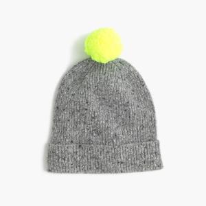China Casual Wear Donegal Beanie Hat , Thick Neon Fur Pom Pom Hat For Children on sale