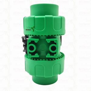 Lock Ball PPR Double Union Ball Valve With Plastic Ball S2.5 20-63MM Customized