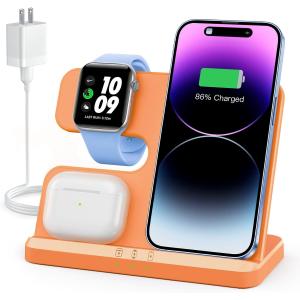 3 in 1 Charging Station for iPhone, Wireless Charger for iPhone 15 14 13 12 11 X Pro Max & Apple Watch - Wireless Charg
