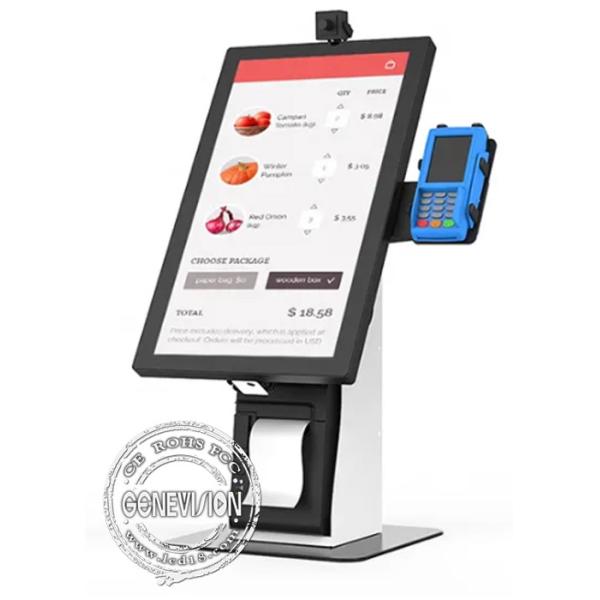 Quality 15.6 / 21.5" Cashless Countertop Self Service Kiosk Thermal Printer QR Code Scanner wholesale
