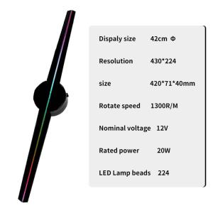 Mini 3D Hologram Fan Display 42cm 224 LED 420x71x40mm