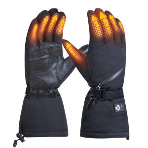 China 7.4V Battery Rechargeable Heated Gloves Black Winter Snow Proof on sale