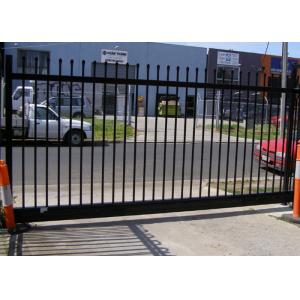 1.8m H Powder Coated With Black Color Of Steel Tubular Fence For 2 Rails
