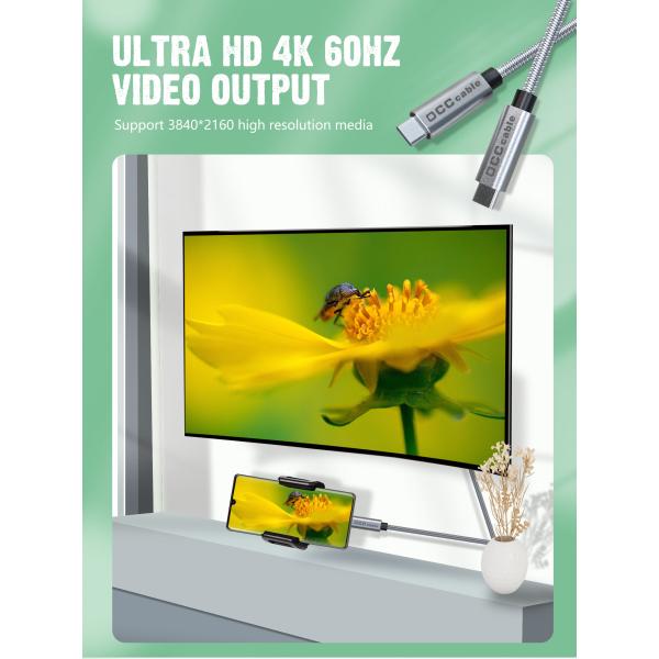 OEM ODM Tablet USB Type C Charging Cable 5A 10G 3.2 Gen2 2M Nylon Jacket