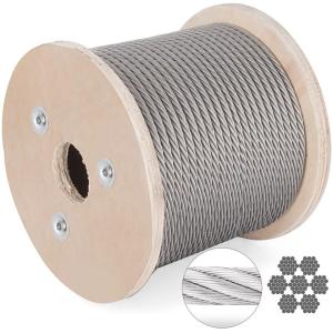 AISI 304 Stainless Steel Wire Rope 7x19 for Cable Railing 1/8"