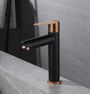 Cheap Matte Black Bathroom Vessel Sink Faucet SUS304 Stainless Steel Basin Cold Tap for sale