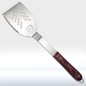 3 Pieces BBQ Bbq Utensils Kit Wood Handle Spatula Fork Tong Easy To Wash