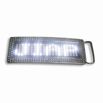 Quality White color LED message belt buckle wholesale