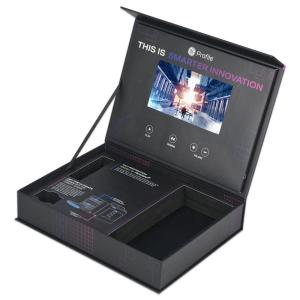 7" HD auto play LCD video box, light-operated or magnet control cardboard LCD