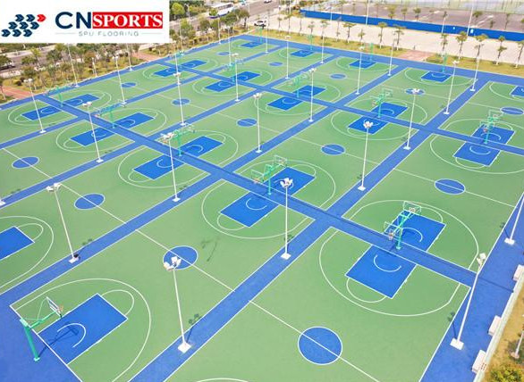 Soundproof SPU Flooring , IAAF Synthetic Basketball Flooring