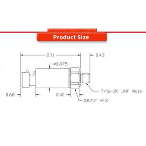 5VDC Excitation UNIVO Industrial Pressure Transducers for Measuring Gases and