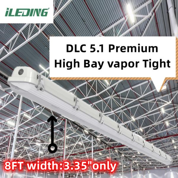 80 Ra Support Dimmer Industrial 8FT Led Vapor Tight High Bay Tri proof 90W 75W 65W Waterproof Light Fixture