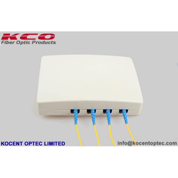 4 Port Indoor Fiber Optic Terminal Box with ABS+PC Material and SC/FC/ST/E2000