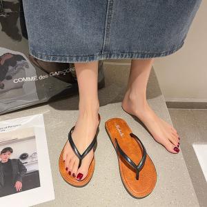 SGS PVC Upper Ladies Beach Flip Flops With PU Insole