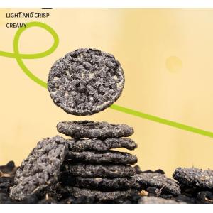 Cheap Nutrient Rich Fusion Black Rice Crackers Crunchy Crispy Round Shaped for sale
