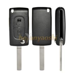 Cheap Citroen C2 C3 C4 C5 C6 Flip Folding Car Key shell, Durable Remote Key Shell 2 Button with VA2 Blade for sale