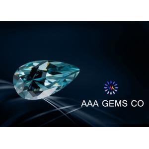 VVS1 Synthetic Blue Pear Shaped Moissanite Loose Diamond RI 2.65 - 2.69