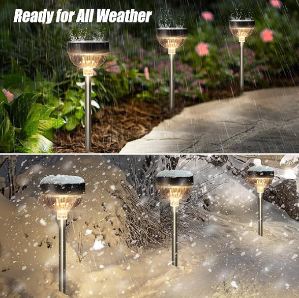 Monocrystalline Silicon LED Solar Garden Lights RGB Color Outdoor 100LM